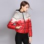 Plus Size Winter Women Down Jacket Flock Hooded Zipper Print Snow Coat Hooded Duck Down Coat Female
