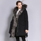 New Fashion Winter Women\'s Down Jacket Plus Size 90% White Duck Down Femme Coat Huge Fur Hooded Par