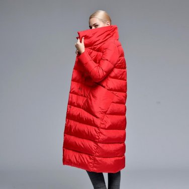 Special  New Winter Womens Bio Down Jackets Stand Collar Thick Warm Parkas Brand Women Overcoat High