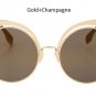 Women Oversized Cat Eye Sunglasses 2017 New Fashion Ladies Round Mirror Sun Glasses Female UV400