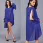 Summer Beach Dress Women Solid White Black Blue Chiffon Loose Hollow Out Mini Sheer Sexy Dresses Lad