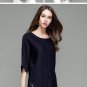 Half Batwing Sleeve Knit Long Pullover Sweater Women\'s Winter Solid Black Knitted Tassel Sweater Fe