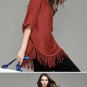 Half Batwing Sleeve Knit Long Pullover Sweater Women\'s Winter Solid Black Knitted Tassel Sweater Fe
