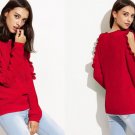 Women Autumn Sweater Outerwear and Pullover Long Sleeve Solid Knitted Casual Loose Sweaters Cotton P