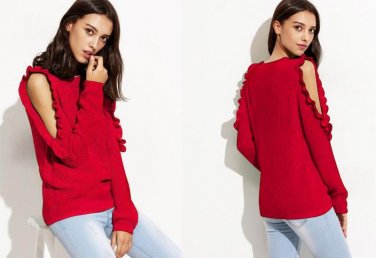 Women Autumn Sweater Outerwear and Pullover Long Sleeve Solid Knitted Casual Loose Sweaters Cotton P