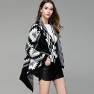 Long Knitted Cardigans Sweater Open Stitch Black Winter Sweaters Women\'s Cape Cardigan Poncho Long 