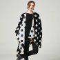 Black Knitted Cashmere Poncho Wrap Women Autumn Winter Dot Thicken Pashmina Scarf Ponchos and Capes 