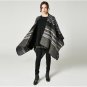 Striped Square Scarves Geometric Imitate Cashmere Pashmina Ponchos and Capes Women Winter Shawls and