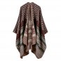 Striped Square Scarves Geometric Imitate Cashmere Pashmina Ponchos and Capes Women Winter Shawls and