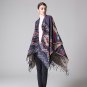 Winter Ponchos Women Tassel Thicken Scarves Pashmina Imitate Cashmere Shawls Autumn Wraps Poncho Cap