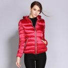 Women Jackets Winter Coat Red Causal Hooded Coats Cotton-Padded Light Feamale Parkas High Quality Wo