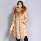 Fashion Wholesale Women Jacket Detachable Faux Fur Line Warm Overcoat Female Winter Khaki Parka Coat