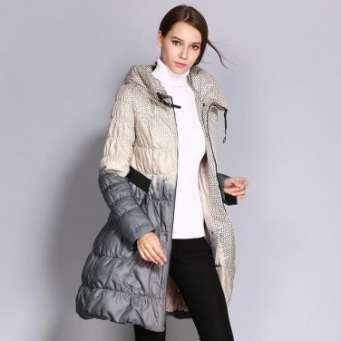 Warm Down Jackets Women\'s Plus Size Winter Printed Puffer Jacket Long Female Parka and Coats High Q
