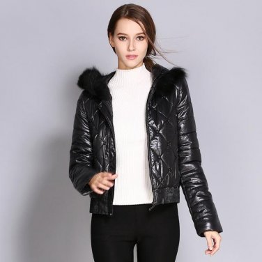 New Arrival Duck Down Coat Female Real Fur Short Red Women Spring Autumn Jacket Waterproof Hood Outw