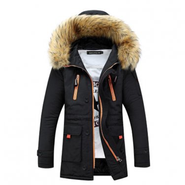 2016 winter thick Padded Coats long sleeve fur hood keep warm cotton jackets casual outwear slim Spo
