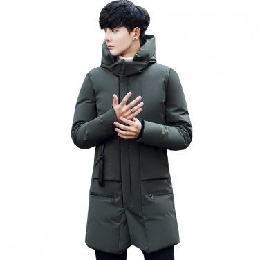 2017 Winter Parka Men Jacket Coat Outerwear Fashion Hood Padded Quilted Warm Male Jackets Hooded Cas