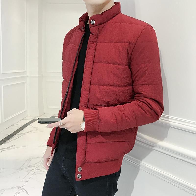 Men Jackets 2017 Winter Cotton Padded Jacket Men\'s Casual Zipper Warm Parka Fashion Stand Collar Th