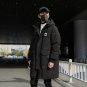 2018 Top Quality Mens Winter Parkas Letter Print Medium-long Men Warm Cotton Padded Coat Outwear Thi