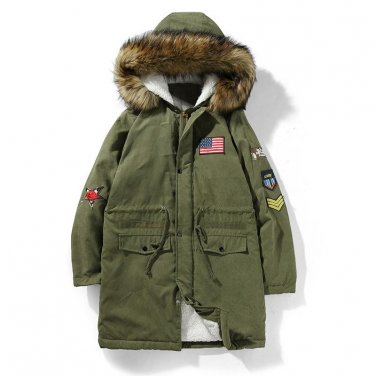 2017 New Men Winter Padded  Parkas Long jacket Thick Warm Men\'s Jacket and Coats Casual Plus Size M