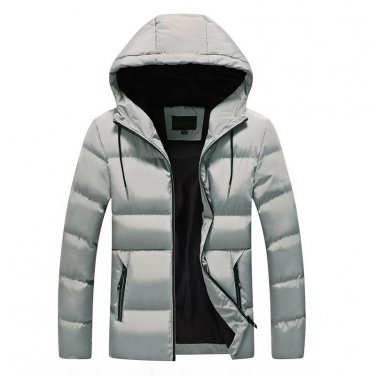 2017 Autumn Winter Parka Men Jacket Outerwear Hood Padded Quilted Warm Male Jackets Hooded Casual Wa
