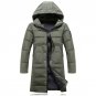 2018 New Winter Mens Parkas Long Thicken Men Cotton Padded Coat Korea Style Warm Parka Jacket Armygr