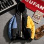Winter Jacket 2017 Fashion Cotton Contrast Color Warm Brand Parkas Short Clothing Parka Shiny Mens C