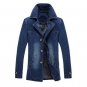 New men\'s Denim Trench 2017 Spring Fashion High Quality Denim Trench Coat Men male cowboy windbreak