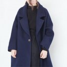 Autumn and Winter Korean Version of Retro Fashion Simple Thick Solid All-Matching Coat in the Long S