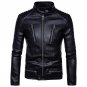 Mens Bomber Jackets Fashion Men Faux Leather Coat Zipper Overcoat Motor Jacket Motorcycle Bikers Pun