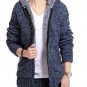 Jacket Men 2017 Thick Velvet Cotton Hooded Fur Jacket Mens Winter Padded Knitted all-match Casual Sw