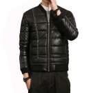 2017 New Arrival Winter Coat Men Warm Waterproof Parka black PU Leather Jacket Men\'s Clothing  Whit