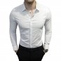 Hot sale 2017 New Men\'s Long-sleeved Shirt Fashion Casual Men Slim Business Solid Color Shirt Brand