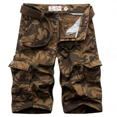 New 2017 Men Cargo Shorts mens Casual Loose Short Pants Camouflage Military male Summer Knee Length 