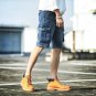 2017 Summer men\'s new large size shorts tide men\'s elastic water wash Slim denim shorts multi-pock