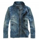 2017 Autumn New Fashion Denimstreetwear Stand Collar Zipper Men\'s Jacket Casual Solid Male Coat Ret