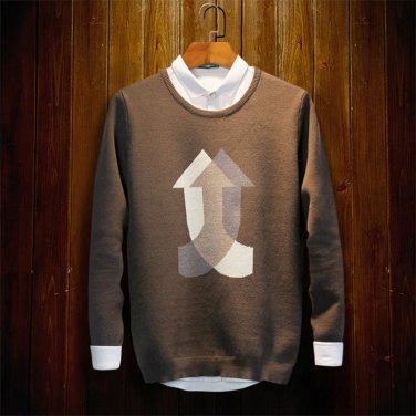 High quality winter 2017 new fine men\'s sweater knit sweater Mens arrow pattern hot sale plus size 