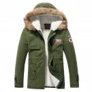 2017 Winter Men\'s Jackets Fur Collar Parkas Men Overcoats Thick Casual Hooded Male army green Coats
