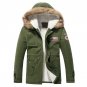 2017 Winter Men\'s Jackets Fur Collar Parkas Men Overcoats Thick Casual Hooded Male army green Coats