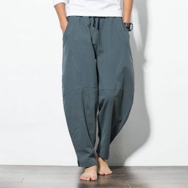 Hot sale 2017 Autumn Plus Size Hip Hop Harem Pants Men Casual Loose Trousers Drawstring Joggers Blac