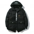 2017 Fashion Winter Men parkas Warm Jacket Padded Coat letter hooded Parka Thick Outwear Plus Size M