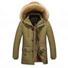 FAVOCENT 2017 new arrival men\'s thick warm winter fur collar men parka big yards long cotton coat j