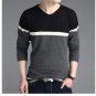 New Spring and Autumn Mens Long Sleeve  V-neck Sweater Thin Korea fashion Cultivate One\'s Morality 