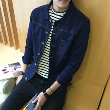 Top 2017  hot selling new spring youth denim jacket men Jacket Mens denim shirt trend of Korean cult