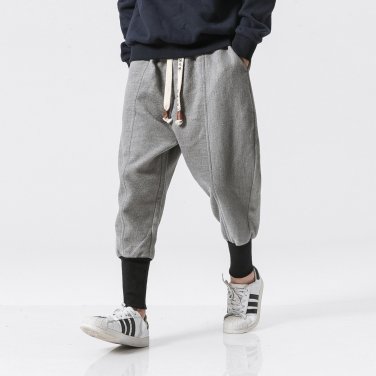 men warm pants 2017 brand autumn winter thick Harem Pants men top quality male fleece trousers Ankle