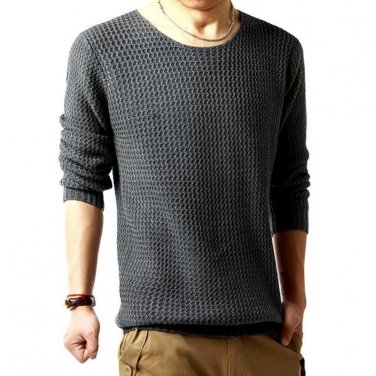 FAVOCENT BRAND 2017  Men Fall Winter thickened water ripples round neck sweater men hedging long-sle