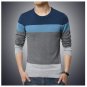 Men\'s sweater 2016 new spring and autumn men\'s round neck long-sleeved sweater to fight color plus