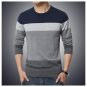 Men\'s sweater 2016 new spring and autumn men\'s round neck long-sleeved sweater to fight color plus