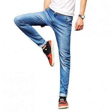 New Brand Mens Jeans Quality 2017 New Arrival Jeans Men Fashion Slim Fit Drawstring Denim Pants Men 