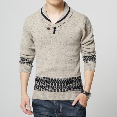 Free Shipping 2017 Patchwork O-neck Standard Casual Pullovers No Regular New Fall South Korean Men M