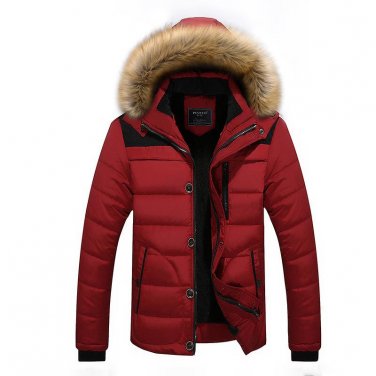 2017 Men Winter Parkas Solid Fleece khaki Jacket Men Hooded Thick Warn Padded Overcoat Man Jaqueta M